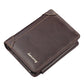 Portefeuille homme trifold grande capacité en cuir PU avec zip et porte-cartes intégré