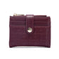 Petit portefeuille femme en cuir pu avec fermeture éclair et hasp sécurisé