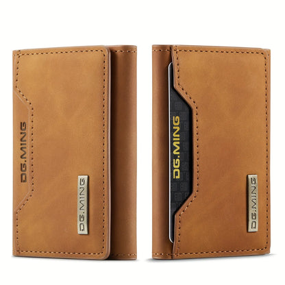 Portefeuille trois volets en cuir rétro avec protection RFID pour homme
