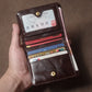 Portefeuille en cuir véritable – Portefeuille ultra-slim, avec multiples emplacements pour cartes, porte-cartes bifold et clip à billets