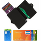 Portefeuille RFID en cuir refendu et aluminium slim avec porte-cartes sécurisé compact