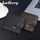 Portefeuille en cuir véritable pour homme – Portefeuille rétro avec fermeture à boucle et poche à monnaie zippée