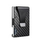 Porte-cartes RFID en fibre carbone et aluminium slim avec clip billets compact