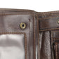 Portefeuille homme rétro en cuir véritable de vachette avec fermoir à loquet et porte-monnaie