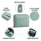Porte-cartes zippé multifonction en simili cuir grainé avec compartiments et porte-monnaie