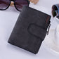 Portefeuille femme compact en cuir PU avec rabat et fermeture pression élégant