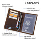 Protège-passeport en cuir véritable pour homme avec fente pour stylo