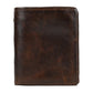Portefeuille homme en cuir véritable vintage compact avec porte-cartes et zip sécurisé