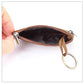 Porte-monnaie rétro en cuir véritable avec porte-clés intégré - style vintage