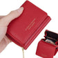 Portefeuille femme compact en cuir PU avec double compartiment