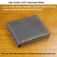 Portefeuille homme cuir véritable crazy horse bifold compact avec porte-monnaie