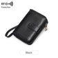 Portefeuille femme zippé en cuir PU vintage avec protection RFID et grande capacité