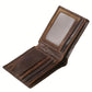 Portefeuille homme cuir véritable vintage motif tigre 3D bifold compact élégant
