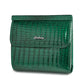 Portefeuille femme compact en cuir véritable motif crocodile avec bouton pression élégant