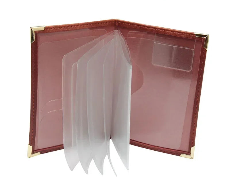 Porte-documents voiture vintage en cuir PU pour permis et cartes administratives