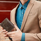 Portefeuille homme cuir véritable compact multifonction RFID avec rabat et zip