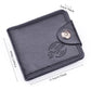 Portefeuille homme compact en cuir PU grainé avec bouton pression et grande capacité