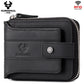 Portefeuille homme cuir véritable RFID grande capacité zip et rabat sécurisé