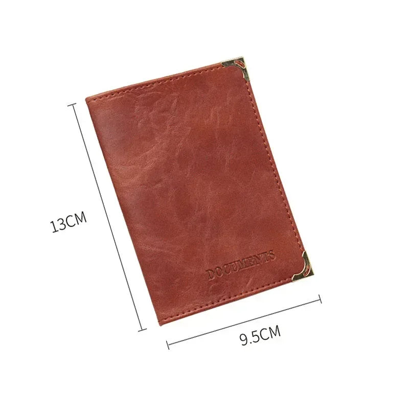 Porte-documents voiture vintage en cuir PU pour permis et cartes administratives