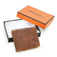 Portefeuille trifold homme en cuir véritable tannage végétal
