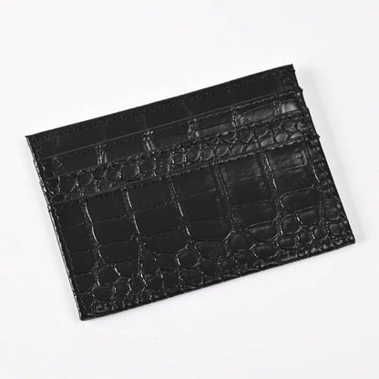Porte-carte mince en cuir pu à motif crocodile pour homme et femme