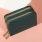 Porte-monnaie zippé en cuir PU - grande capacité pour femme
