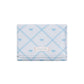 Mini portefeuille trois volets à motif nœuds et broderies pour femme