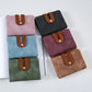 Portefeuille femme compact en cuir PU bicolore avec zip et rabat grande capacité