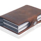 Portefeuille RFID en cuir véritable et aluminium avec porte-cartes sécurisé compact