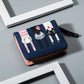 Portefeuille court pour femme motif chat en cuir PU avec porte-monnaie zippé