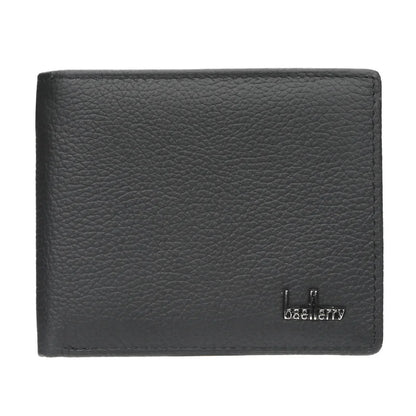 Portefeuille homme cuir véritable compact avec porte-cartes et bouton pression