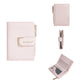 Portefeuille femme compact en cuir PU avec fermeture zippée et bouton élégant