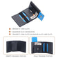 Portefeuille carte RFID homme en cuir PU avec éjection automatique et design compact