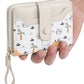 Portefeuille court à motif dinosaure mignon avec blocage rfid et bouton pression pour femme
