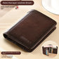 Portefeuille homme cuir véritable trifold RFID compact avec porte-cartes et billets