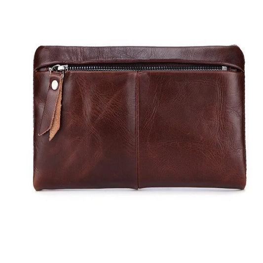 Portefeuille long vintage en cuir de vachette - Pochette business pour homme