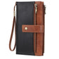 Portefeuille compagnon en cuir pu pour femme avec protection RFID et dragonne amovible
