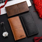 Portefeuille homme long en PU slim avec grande capacité et multiples emplacements cartes