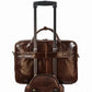 Mallette rétro en cuir véritable pour homme - Sacoche ordinateur 15,6" et porte-documents vintage