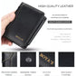Portefeuille homme trifold grande capacité en cuir PU avec zip et porte-cartes intégré