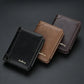 Portefeuille homme en cuir PU compact avec zip et porte-cartes multifonction élégant