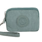 Porte-monnaie compact en nylon imperméable avec porte-cartes zippé pour femme