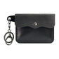 Porte-carte et porte-monnaie slim en cuir de vachette véritable avec porte-clés