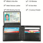 Portefeuille homme bifold en PU avec RFID et double fenêtre carte d’identité
