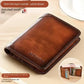 Portefeuille homme cuir véritable trifold RFID compact avec porte-cartes et billets