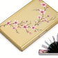 Porte-cartes RFID en acier inoxydable motif floral avec protection anti-piratage