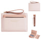 Portefeuille femme compact en cuir PU slim avec zip et porte-cartes multiple