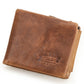 Portefeuille trifold homme en cuir véritable tannage végétal