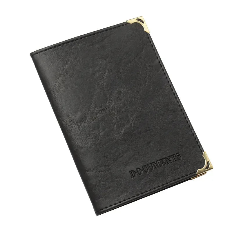 Porte-documents voiture vintage en cuir PU pour permis et cartes administratives