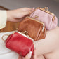 Mini porte-monnaie rétro en cuir PU avec fermoir Kiss Lock et porte-clés intégré